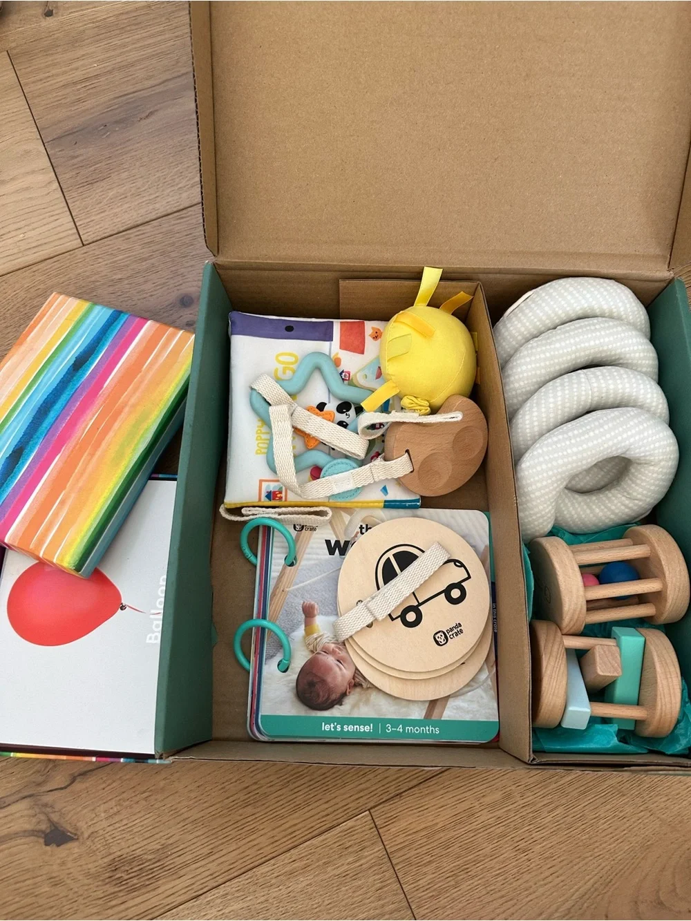 KiwiCo Let's Sense Kit | Baby Sensory Toys For 3/4 Months Old | Panda Crate